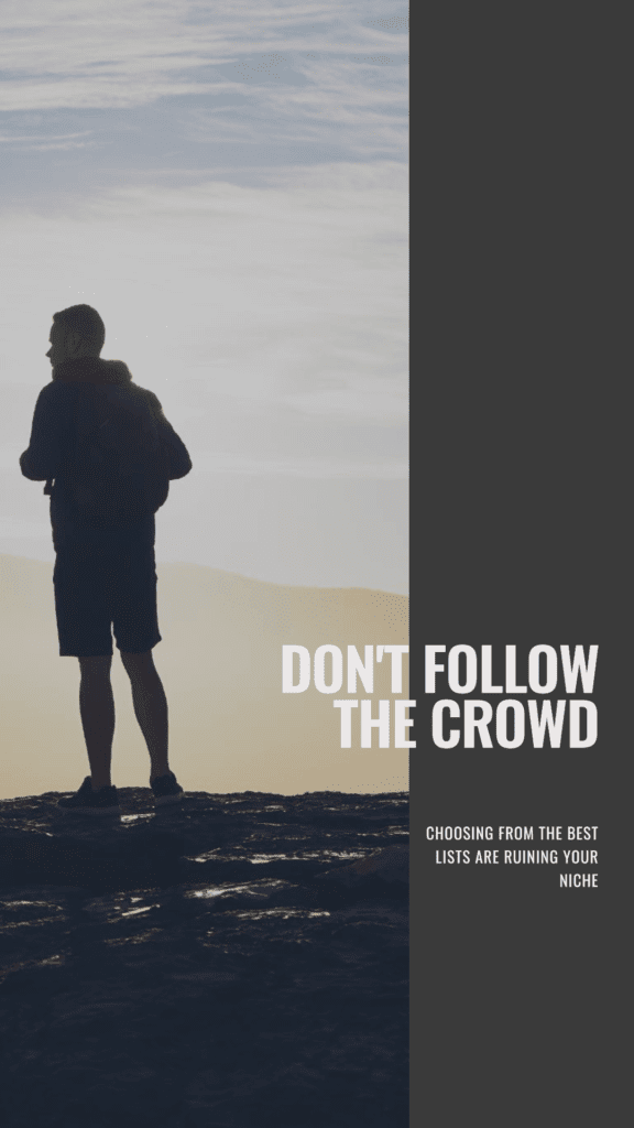 Don't Follow the Crowd 





don[t 