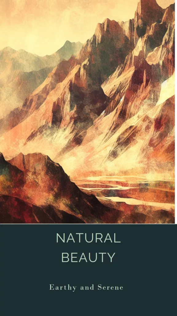 earth tones and images that reflect the natural world.