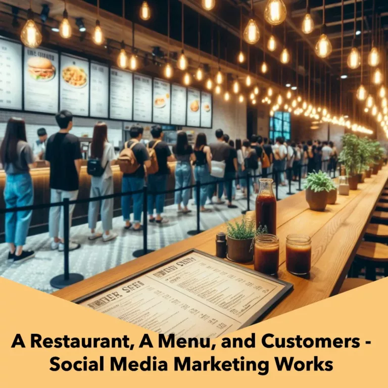 A Restaurant, A Menu, and Customers - Social Meadia Marketing Works.